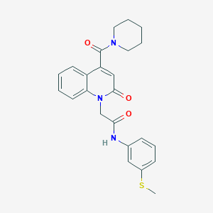 molecular formula C24H25N3O3S B14967226 N-[3-(methylsulfanyl)phenyl]-2-[2-oxo-4-(piperidin-1-ylcarbonyl)quinolin-1(2H)-yl]acetamide 