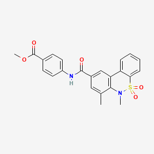 molecular formula C23H20N2O5S B14967357 methyl 4-{[(6,7-dimethyl-5,5-dioxido-6H-dibenzo[c,e][1,2]thiazin-9-yl)carbonyl]amino}benzoate 