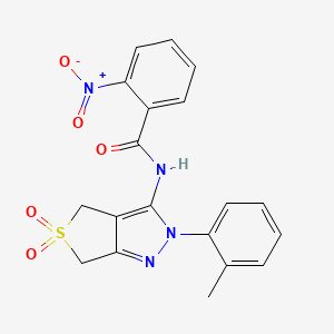 molecular formula C19H16N4O5S B14967480 N-(5,5-dioxido-2-(o-tolyl)-4,6-dihydro-2H-thieno[3,4-c]pyrazol-3-yl)-2-nitrobenzamide 