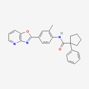 molecular formula C25H23N3O2 B14967744 N-[2-methyl-4-([1,3]oxazolo[4,5-b]pyridin-2-yl)phenyl]-1-phenylcyclopentanecarboxamide 