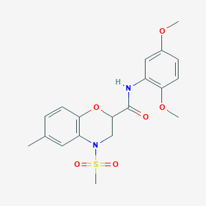 molecular formula C19H22N2O6S B14967851 N-(2,5-dimethoxyphenyl)-6-methyl-4-(methylsulfonyl)-3,4-dihydro-2H-1,4-benzoxazine-2-carboxamide 