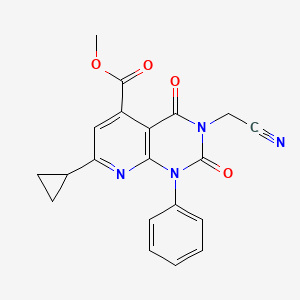 molecular formula C20H16N4O4 B14967857 Methyl 3-(cyanomethyl)-7-cyclopropyl-2,4-dioxo-1-phenyl-1,2,3,4-tetrahydropyrido[2,3-d]pyrimidine-5-carboxylate 