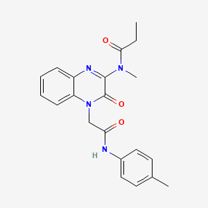 molecular formula C21H22N4O3 B14967882 N-methyl-N-(4-{2-[(4-methylphenyl)amino]-2-oxoethyl}-3-oxo-3,4-dihydroquinoxalin-2-yl)propanamide 