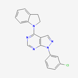 molecular formula C19H14ClN5 B14967906 1-(3-chlorophenyl)-4-(2,3-dihydro-1H-indol-1-yl)-1H-pyrazolo[3,4-d]pyrimidine 