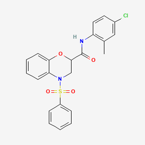 molecular formula C22H19ClN2O4S B14967983 N-(4-chloro-2-methylphenyl)-4-(phenylsulfonyl)-3,4-dihydro-2H-1,4-benzoxazine-2-carboxamide 