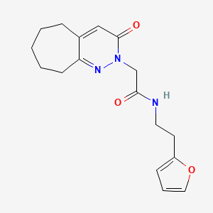 molecular formula C17H21N3O3 B14967985 N-[2-(furan-2-yl)ethyl]-2-(3-oxo-3,5,6,7,8,9-hexahydro-2H-cyclohepta[c]pyridazin-2-yl)acetamide 