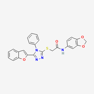 molecular formula C25H18N4O4S B14968094 N-(1,3-benzodioxol-5-yl)-2-{[5-(1-benzofuran-2-yl)-4-phenyl-4H-1,2,4-triazol-3-yl]sulfanyl}acetamide 