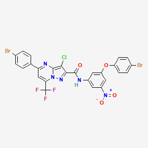 molecular formula C26H13Br2ClF3N5O4 B14968413 N-[3-(4-bromophenoxy)-5-nitrophenyl]-5-(4-bromophenyl)-3-chloro-7-(trifluoromethyl)pyrazolo[1,5-a]pyrimidine-2-carboxamide 