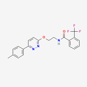 molecular formula C21H18F3N3O2 B14968434 N-(2-((6-(p-tolyl)pyridazin-3-yl)oxy)ethyl)-2-(trifluoromethyl)benzamide 