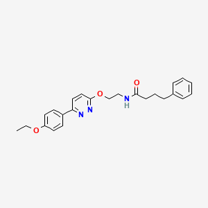 molecular formula C24H27N3O3 B14968470 N-(2-((6-(4-ethoxyphenyl)pyridazin-3-yl)oxy)ethyl)-4-phenylbutanamide 