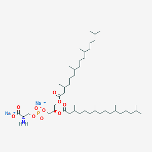 molecular formula C46H88NNa2O10P B1496850 4,6,10-Trioxa-5-phosphahexacosanoic acid, 2-amino-5-hydroxy-13,17,21,25-tetramethyl-11-oxo-8-[(3,7,11,15-tetramethyl-1-oxohexadecyl)oxy]-, 5-oxide, sodium salt, (2S,8R)- 