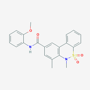 molecular formula C22H20N2O4S B14968501 N-(2-methoxyphenyl)-6,7-dimethyl-6H-dibenzo[c,e][1,2]thiazine-9-carboxamide 5,5-dioxide 