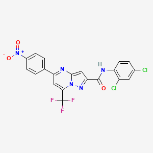 molecular formula C20H10Cl2F3N5O3 B14968520 N-(2,4-dichlorophenyl)-5-(4-nitrophenyl)-7-(trifluoromethyl)pyrazolo[1,5-a]pyrimidine-2-carboxamide 