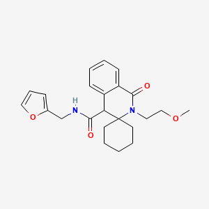molecular formula C23H28N2O4 B14968528 N-(furan-2-ylmethyl)-2'-(2-methoxyethyl)-1'-oxo-1',4'-dihydro-2'H-spiro[cyclohexane-1,3'-isoquinoline]-4'-carboxamide 