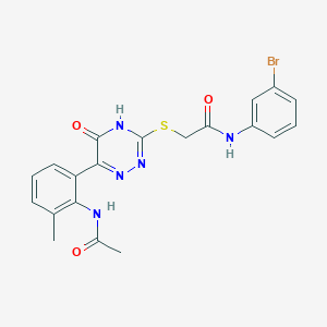 molecular formula C20H18BrN5O3S B14968713 N-(3-Bromophenyl)-2-{[6-(2-acetamido-3-methylphenyl)-5-oxo-4,5-dihydro-1,2,4-triazin-3-YL]sulfanyl}acetamide 