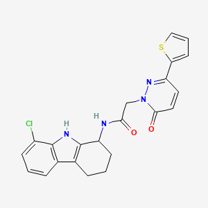 molecular formula C22H19ClN4O2S B14968739 N-(8-chloro-2,3,4,9-tetrahydro-1H-carbazol-1-yl)-2-[6-oxo-3-(thiophen-2-yl)pyridazin-1(6H)-yl]acetamide 