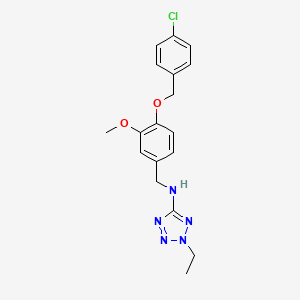 molecular formula C18H20ClN5O2 B14968951 N-{4-[(4-chlorobenzyl)oxy]-3-methoxybenzyl}-2-ethyl-2H-tetrazol-5-amine 