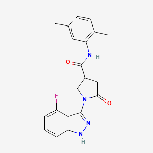 molecular formula C20H19FN4O2 B14969033 N-(2,5-dimethylphenyl)-1-(4-fluoro-1H-indazol-3-yl)-5-oxopyrrolidine-3-carboxamide 