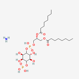 molecular formula C25H51NO16P2 B1496905 azane;[(2R)-3-[hydroxy-[(2R,3S,5R,6R)-2,3,5,6-tetrahydroxy-4-phosphonooxycyclohexyl]oxyphosphoryl]oxy-2-octanoyloxypropyl] octanoate 