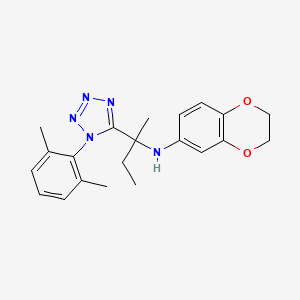 molecular formula C21H25N5O2 B14969159 N-{2-[1-(2,6-dimethylphenyl)-1H-tetrazol-5-yl]butan-2-yl}-2,3-dihydro-1,4-benzodioxin-6-amine 