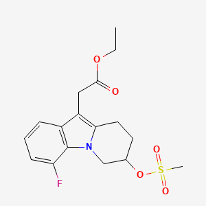 molecular formula C17H20FNO5S B1496918 Ethyl 2-(4-fluoro-7-methylsulfonyloxy-6,7,8,9-tetrahydropyrido[1,2-a]indol-10-yl)acetate 