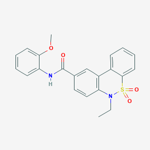 molecular formula C22H20N2O4S B14969245 6-ethyl-N-(2-methoxyphenyl)-6H-dibenzo[c,e][1,2]thiazine-9-carboxamide 5,5-dioxide 