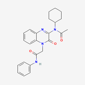 molecular formula C24H26N4O3 B14969279 N-Cyclohexyl-N-{3-oxo-4-[(phenylcarbamoyl)methyl]-3,4-dihydroquinoxalin-2-YL}acetamide 