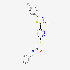 molecular formula C23H19FN4OS2 B14969285 N-benzyl-2-((6-(2-(4-fluorophenyl)-4-methylthiazol-5-yl)pyridazin-3-yl)thio)acetamide 