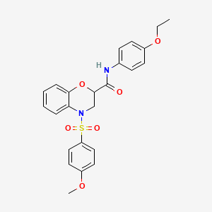 molecular formula C24H24N2O6S B14969297 N-(4-ethoxyphenyl)-4-[(4-methoxyphenyl)sulfonyl]-3,4-dihydro-2H-1,4-benzoxazine-2-carboxamide 