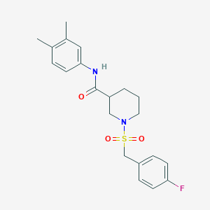 molecular formula C21H25FN2O3S B14969302 N-(3,4-dimethylphenyl)-1-[(4-fluorobenzyl)sulfonyl]piperidine-3-carboxamide 