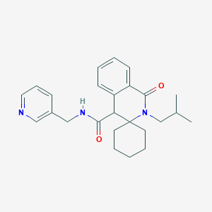 molecular formula C25H31N3O2 B14969310 2'-(2-methylpropyl)-1'-oxo-N-(pyridin-3-ylmethyl)-1',4'-dihydro-2'H-spiro[cyclohexane-1,3'-isoquinoline]-4'-carboxamide 