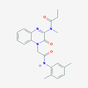 molecular formula C22H24N4O3 B14969335 N-(4-{2-[(2,5-dimethylphenyl)amino]-2-oxoethyl}-3-oxo-3,4-dihydroquinoxalin-2-yl)-N-methylpropanamide 