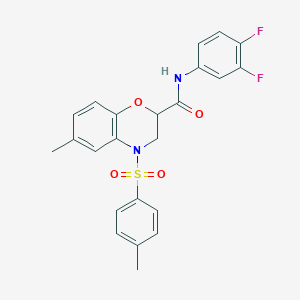 molecular formula C23H20F2N2O4S B14969348 N-(3,4-difluorophenyl)-6-methyl-4-[(4-methylphenyl)sulfonyl]-3,4-dihydro-2H-1,4-benzoxazine-2-carboxamide 