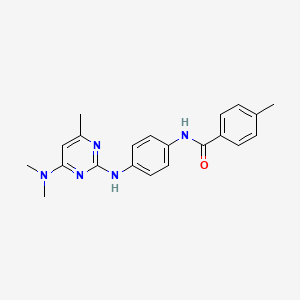 molecular formula C21H23N5O B14969375 N-(4-{[4-(dimethylamino)-6-methylpyrimidin-2-yl]amino}phenyl)-4-methylbenzamide 