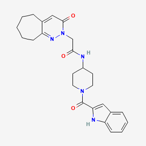 molecular formula C25H29N5O3 B14969396 N-[1-(1H-indol-2-ylcarbonyl)piperidin-4-yl]-2-(3-oxo-3,5,6,7,8,9-hexahydro-2H-cyclohepta[c]pyridazin-2-yl)acetamide 