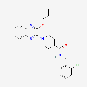 molecular formula C24H27ClN4O2 B14969458 N-(2-chlorobenzyl)-1-(3-propoxyquinoxalin-2-yl)piperidine-4-carboxamide 
