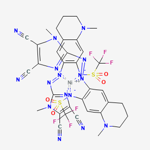 molecular formula C34H28F6N16NiO4S2 B1496947 Bis[N-[6-[2-(4,5-dicyano-1-methyl-1H-imidazol-2-yl-N3)diazenyl-N1]-1,2,3,4-tetrahydro-1-methyl-7-quinolinyl]-1,1,1-trifluoromethanesulfonamidato-n]nickel 