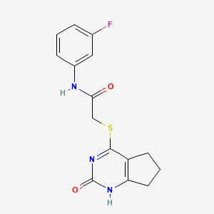 molecular formula C15H14FN3O2S B14969544 N-(3-Fluorophenyl)-2-({2-oxo-1H,2H,5H,6H,7H-cyclopenta[D]pyrimidin-4-YL}sulfanyl)acetamide 