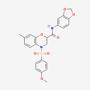 molecular formula C24H22N2O7S B14969547 N-(1,3-benzodioxol-5-yl)-4-[(4-methoxyphenyl)sulfonyl]-7-methyl-3,4-dihydro-2H-1,4-benzoxazine-2-carboxamide 