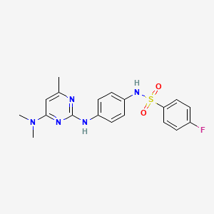 molecular formula C19H20FN5O2S B14969548 N-(4-((4-(dimethylamino)-6-methylpyrimidin-2-yl)amino)phenyl)-4-fluorobenzenesulfonamide 