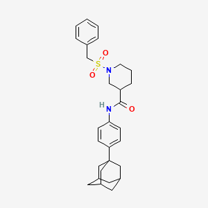 molecular formula C29H36N2O3S B14969586 N-[4-(Adamantan-1-YL)phenyl]-1-phenylmethanesulfonylpiperidine-3-carboxamide 