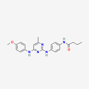 molecular formula C22H25N5O2 B14969620 N-[4-({4-[(4-methoxyphenyl)amino]-6-methylpyrimidin-2-yl}amino)phenyl]butanamide 