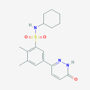 molecular formula C18H23N3O3S B14969625 N-cyclohexyl-2,3-dimethyl-5-(6-oxo-1,6-dihydropyridazin-3-yl)benzenesulfonamide 