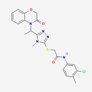 molecular formula C22H22ClN5O3S B14969631 N-(3-chloro-4-methylphenyl)-2-({4-methyl-5-[1-(3-oxo-2,3-dihydro-4H-1,4-benzoxazin-4-yl)ethyl]-4H-1,2,4-triazol-3-yl}sulfanyl)acetamide 
