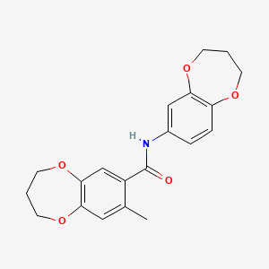 molecular formula C20H21NO5 B14969652 N-(3,4-dihydro-2H-1,5-benzodioxepin-7-yl)-8-methyl-3,4-dihydro-2H-1,5-benzodioxepine-7-carboxamide 