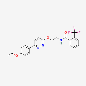 molecular formula C22H20F3N3O3 B14969664 N-(2-{[6-(4-ethoxyphenyl)pyridazin-3-yl]oxy}ethyl)-2-(trifluoromethyl)benzamide 