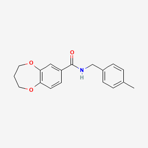 molecular formula C18H19NO3 B14969665 N-(4-methylbenzyl)-3,4-dihydro-2H-1,5-benzodioxepine-7-carboxamide 
