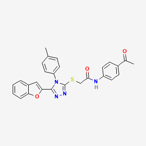 molecular formula C27H22N4O3S B14969681 N-(4-acetylphenyl)-2-{[5-(1-benzofuran-2-yl)-4-(4-methylphenyl)-4H-1,2,4-triazol-3-yl]sulfanyl}acetamide 