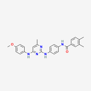 molecular formula C27H27N5O2 B14969702 N-[4-({4-[(4-methoxyphenyl)amino]-6-methylpyrimidin-2-yl}amino)phenyl]-3,4-dimethylbenzamide 