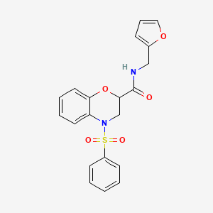 molecular formula C20H18N2O5S B14969710 N-(furan-2-ylmethyl)-4-(phenylsulfonyl)-3,4-dihydro-2H-1,4-benzoxazine-2-carboxamide 